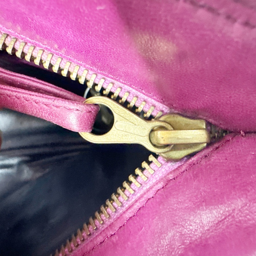 Bottega Veneta Intrecciato Weave 2009 Magenta Clutch Cosmetic Pouch Leather Zip - Picture 3 of 10